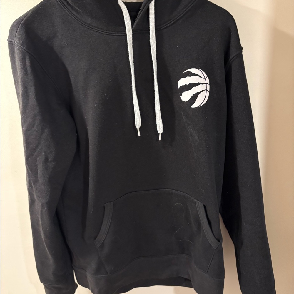 2/$20 Toronto Raptors Black Hoodie with White Logo - NBA Sweater - Excellent
